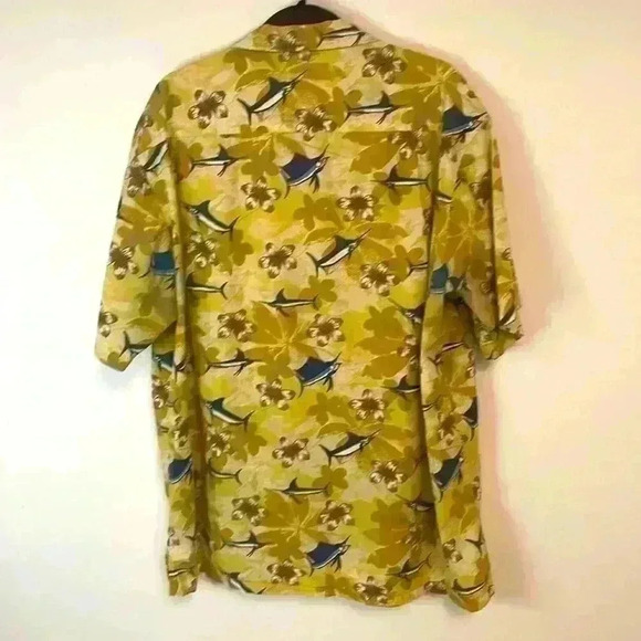 Columbia Tropical Yellow Button Up T-Shirt 2XL - Picture 2 of 4